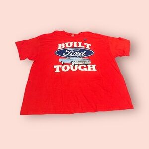 Men's Built Ford Tough Truck Tee Shirt Red Size 3X